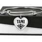Tami v01 - Heart Pendant Bangle Bracelet