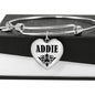 Addie v01 - Heart Pendant Bangle Bracelet