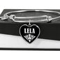 Lela v03 - Heart Pendant Bangle Bracelet