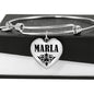 Marla v01 - Heart Pendant Bangle Bracelet