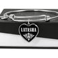 Latasha v02 - Heart Pendant Bangle Bracelet