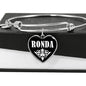 Ronda v03 - Heart Pendant Bangle Bracelet