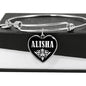 Alisha v02 - Heart Pendant Bangle Bracelet