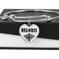 Deloris v01 - Heart Pendant Bangle Bracelet
