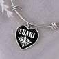 Shari v03 - Heart Pendant Bangle Bracelet