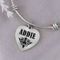 Addie v01 - Heart Pendant Bangle Bracelet