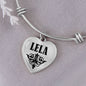 Lela v01 - Heart Pendant Bangle Bracelet