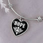 Hope v03 - Heart Pendant Bangle Bracelet