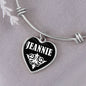 Jeannie v03 - Heart Pendant Bangle Bracelet