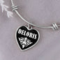 Deloris v03 - Heart Pendant Bangle Bracelet