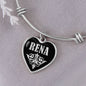 Rena v02 - Heart Pendant Bangle Bracelet