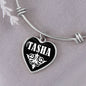 Tasha v03 - Heart Pendant Bangle Bracelet