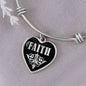 Faith v02 - Heart Pendant Bangle Bracelet