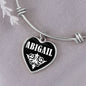 Abigail v03 - Heart Pendant Bangle Bracelet