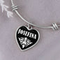 Josefina v03 - Heart Pendant Bangle Bracelet