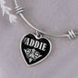 Addie v02 - Heart Pendant Bangle Bracelet