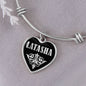 Latasha v02 - Heart Pendant Bangle Bracelet
