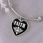Faith v03 - Heart Pendant Bangle Bracelet