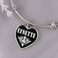 Lynette v03 - Heart Pendant Bangle Bracelet