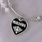 Miranda v03 - Heart Pendant Bangle Bracelet
