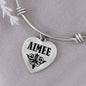 Aimee v01 - Heart Pendant Bangle Bracelet