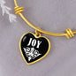 Joy v01w - 18k Gold Finished Heart Pendant Bangle Bracelet