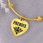 Patrice v01 - 18k Gold Finished Heart Pendant Bangle Bracelet