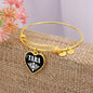 Tara v01w - 18k Gold Finished Heart Pendant Bangle Bracelet