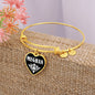 Meghan v03 - 18k Gold Finished Heart Pendant Bangle Bracelet