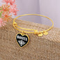 Bonita v03 - 18k Gold Finished Heart Pendant Bangle Bracelet