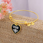 Essie v03 - 18k Gold Finished Heart Pendant Bangle Bracelet