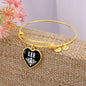 Lee v01w - 18k Gold Finished Heart Pendant Bangle Bracelet