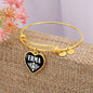 Erma v01w - 18k Gold Finished Heart Pendant Bangle Bracelet