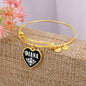 Diana v01w - 18k Gold Finished Heart Pendant Bangle Bracelet