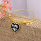 Patti v03 - 18k Gold Finished Heart Pendant Bangle Bracelet
