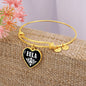 Eula v03 - 18k Gold Finished Heart Pendant Bangle Bracelet