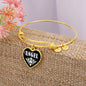 Angel v01w - 18k Gold Finished Heart Pendant Bangle Bracelet