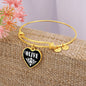 Olive v03 - 18k Gold Finished Heart Pendant Bangle Bracelet