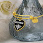 Deborah v01w - 18k Gold Finished Heart Pendant Bangle Bracelet