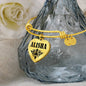 Alisha v01 - 18k Gold Finished Heart Pendant Bangle Bracelet