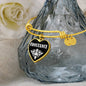 Constance v01w - 18k Gold Finished Heart Pendant Bangle Bracelet
