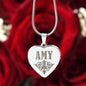 Amy - Engraved Heart Pendant Necklace