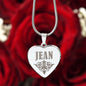 Jean - Engraved Heart Pendant Necklace