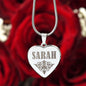 Sarah - Engraved Heart Pendant Necklace