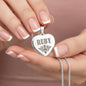 Ruby - Engraved Heart Pendant Necklace