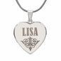 Lisa - Engraved Heart Pendant Necklace