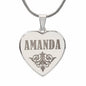 Amanda - Engraved Heart Pendant Necklace