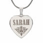 Sarah - Engraved Heart Pendant Necklace