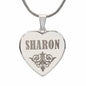 Sharon - Engraved Heart Pendant Necklace