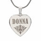 Donna - Engraved Heart Pendant Necklace